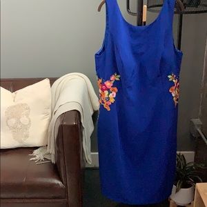 Chi Chi by ELOQUII Royal Blue Appliqué Dress